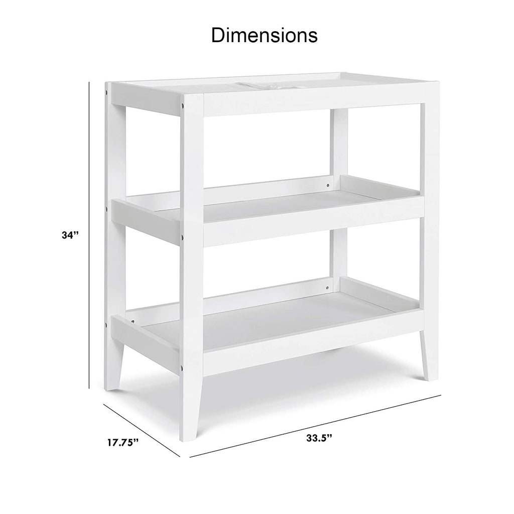 Modern White Baby Changing Table w/ 1-inch Waterproof Changing Pad-3